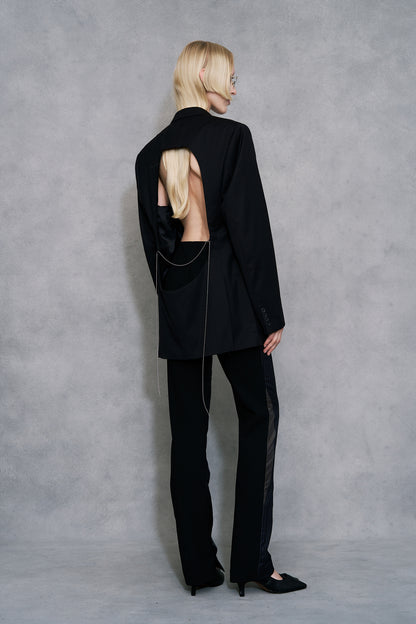 Blazer With Open Back